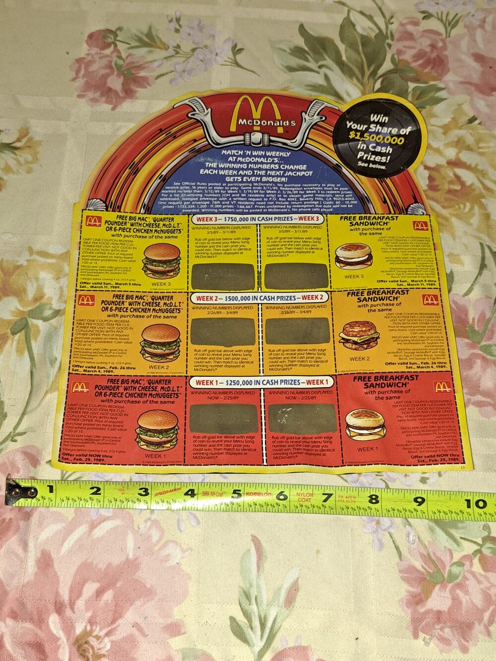 Play McDonalds $1,000,000 Menu Song Promo Record Advertisement Scratched Off